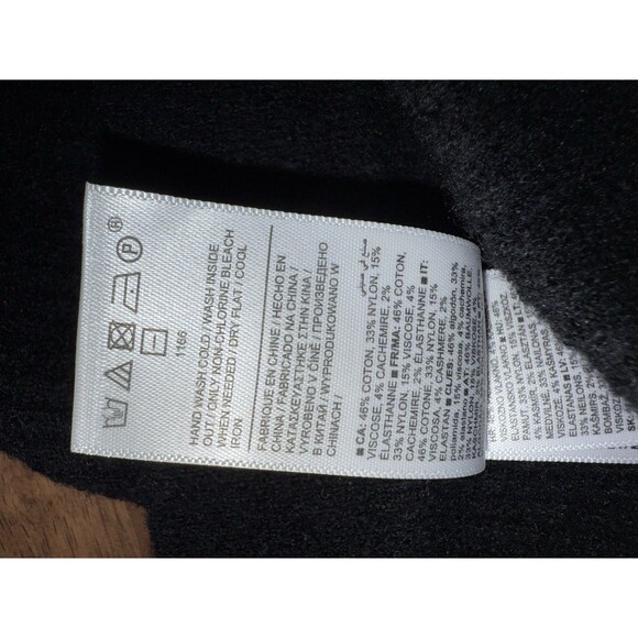 Athleta Rib Knit Cozy Lounge Pant Black Cotton Cashmere Blend Wide Leg M NWT - Picture 8 of 9